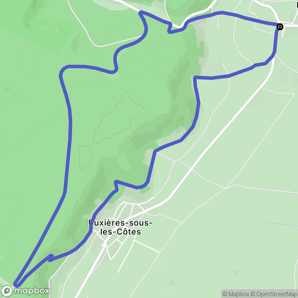 Heudicourt-sous-les-Côtes : carte du parcours de randonnée - France