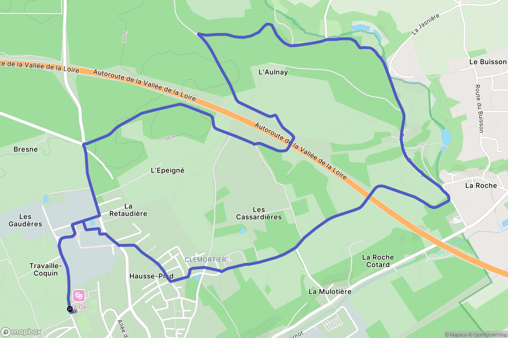 Langeais : carte du parcours de randonnée - France