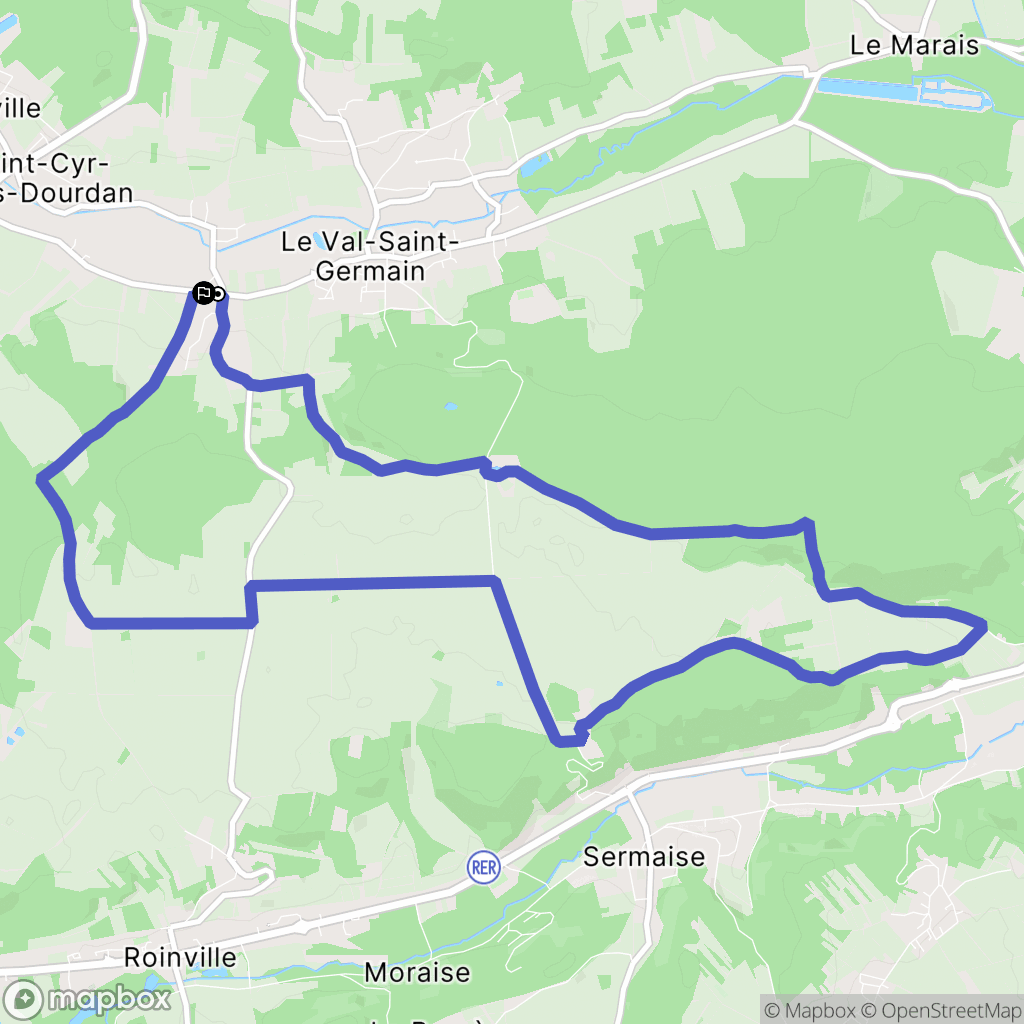 Saint-Cyr-sous-Dourdan : carte du parcours de randonnée - France
