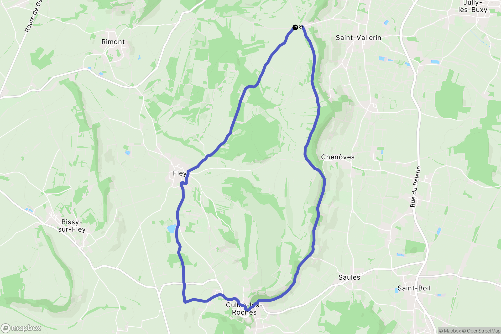 Saint-Vallerin : carte du parcours de randonnée - France