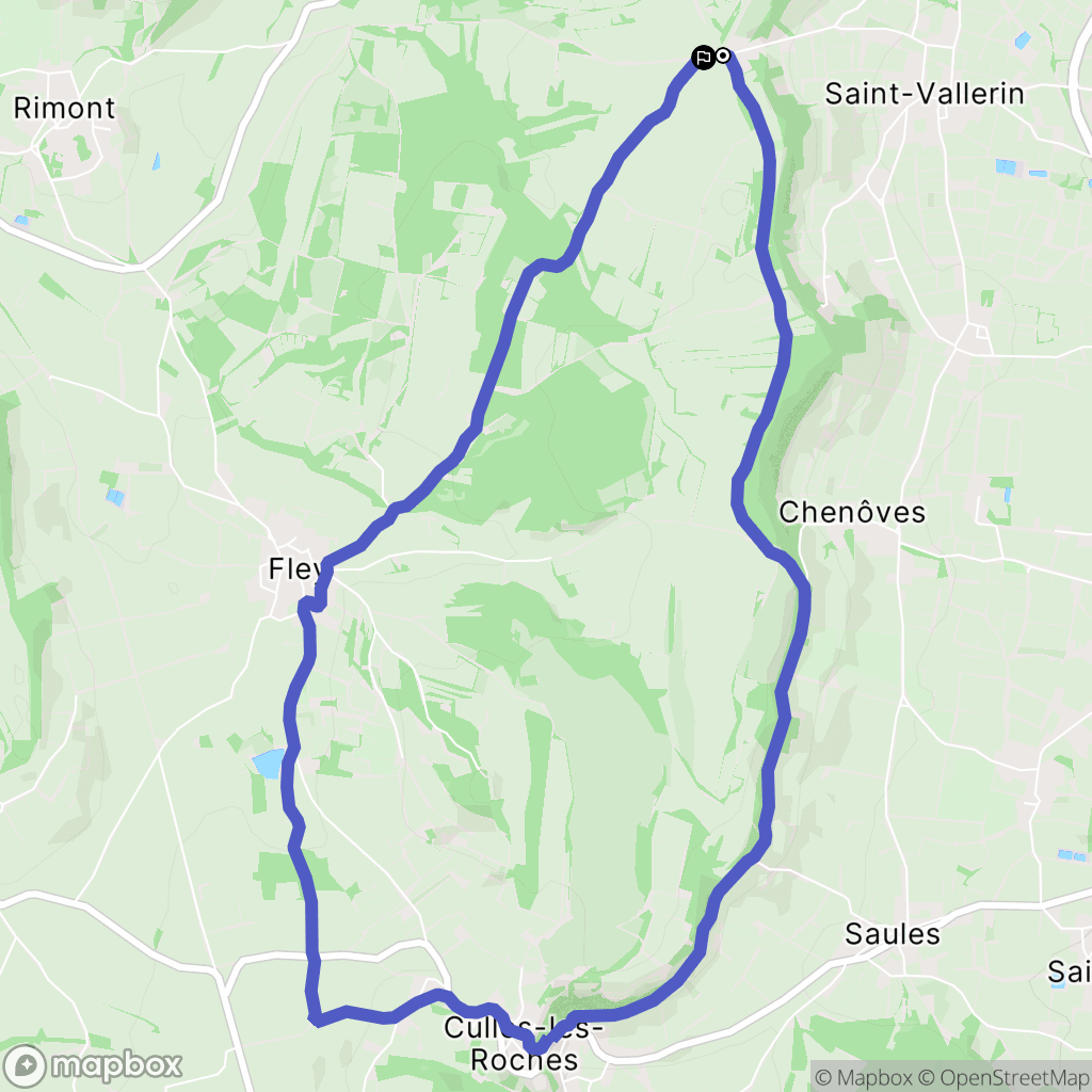 Saint-Vallerin : carte du parcours de randonnée - France
