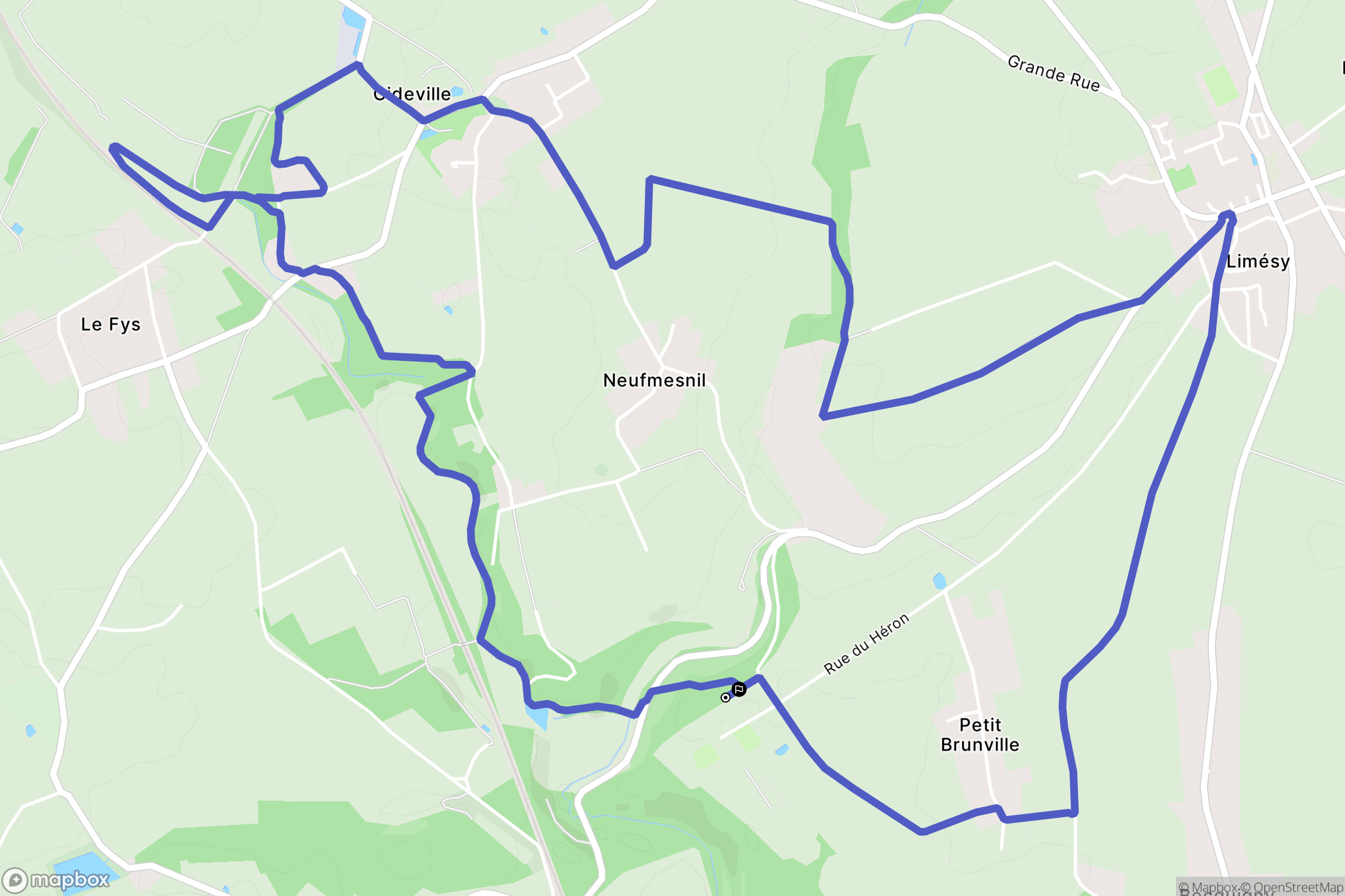 Limésy : carte du parcours de randonnée - France