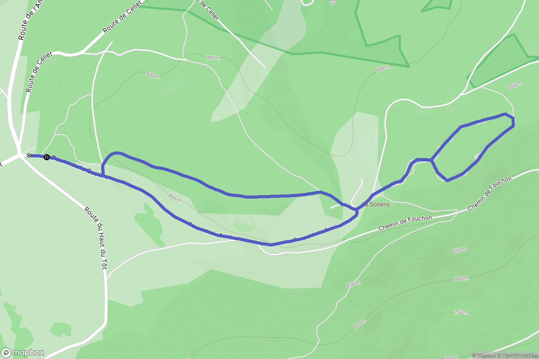 Sapois : carte du parcours de randonnée - France