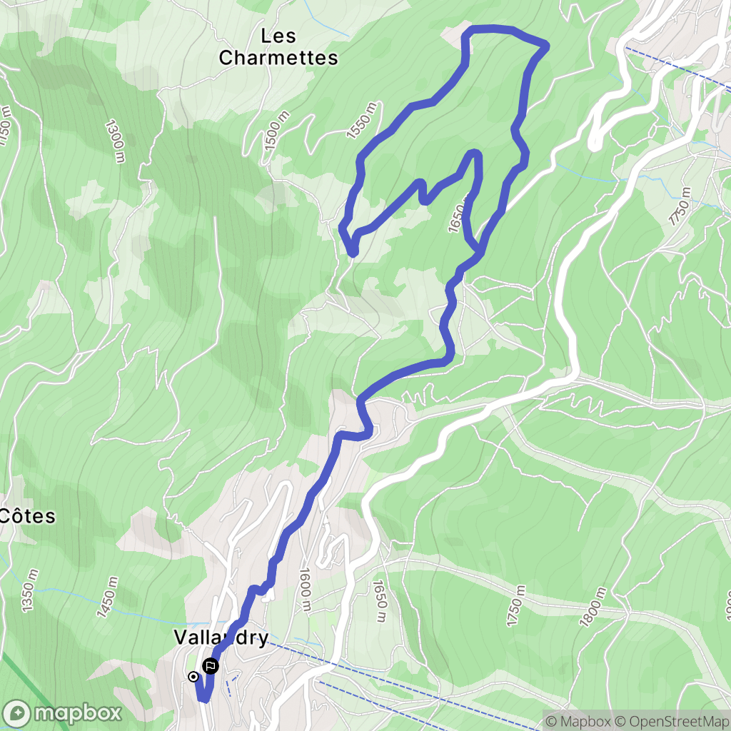 Landry : carte du parcours de randonnée - France