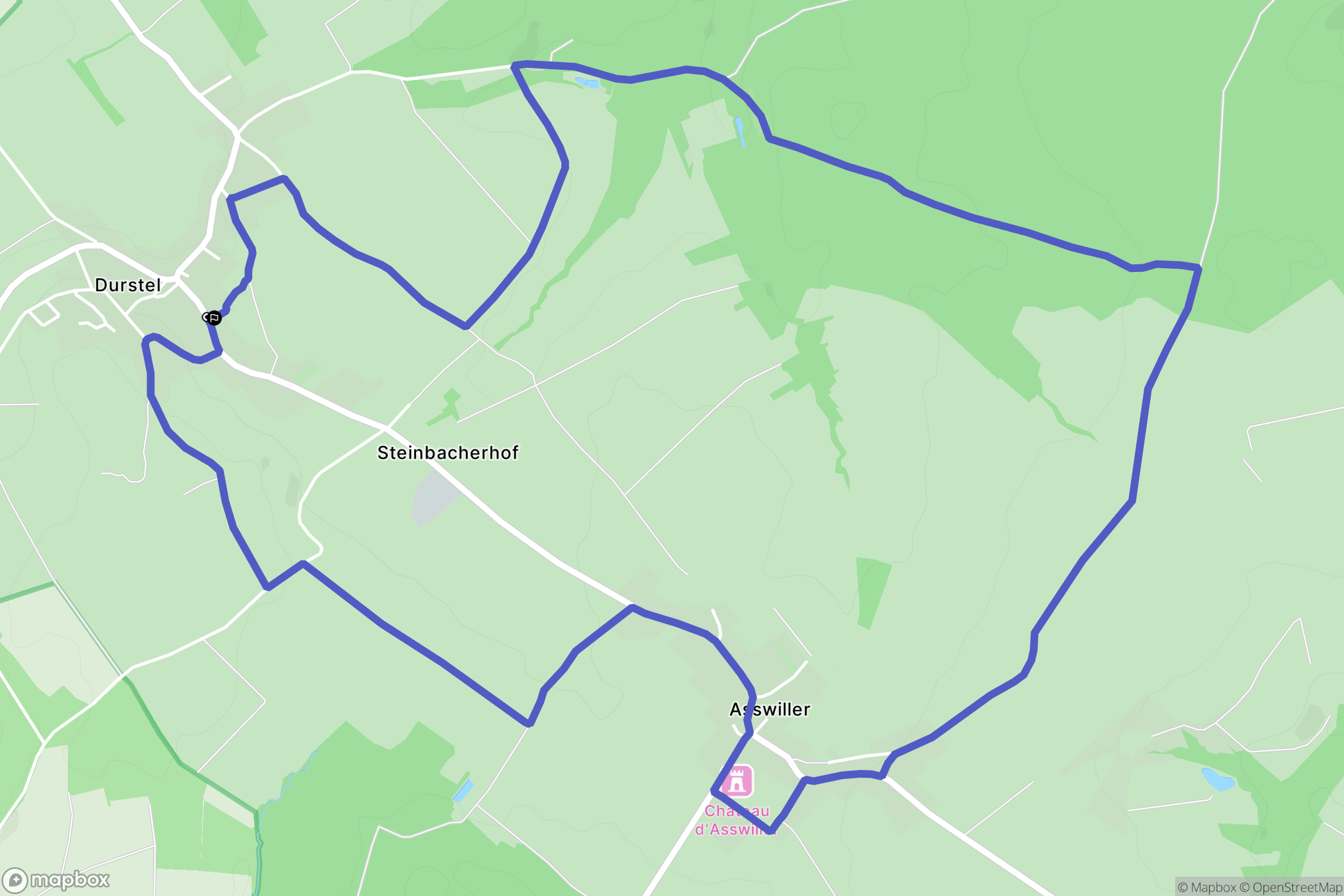 Durstel : carte du parcours de randonnée - France