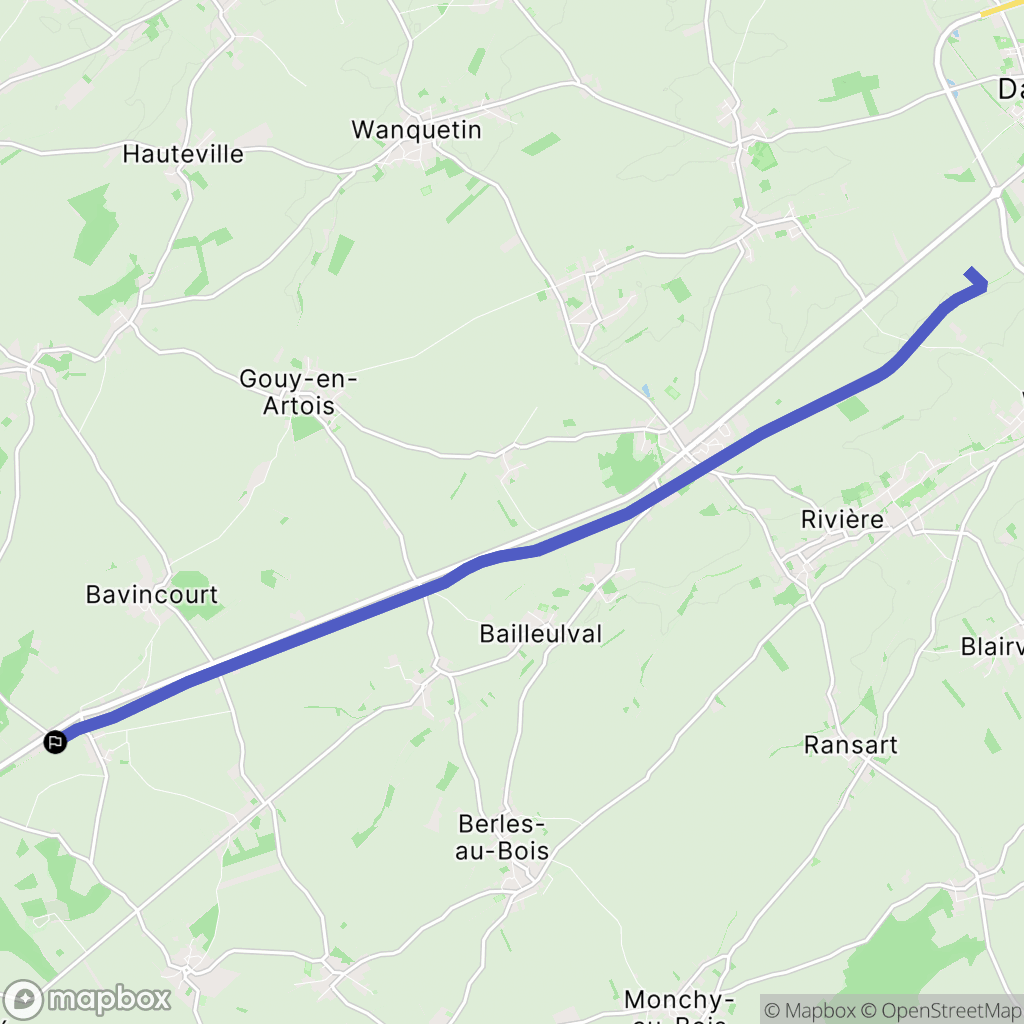 La Herlière : carte du parcours de randonnée - France