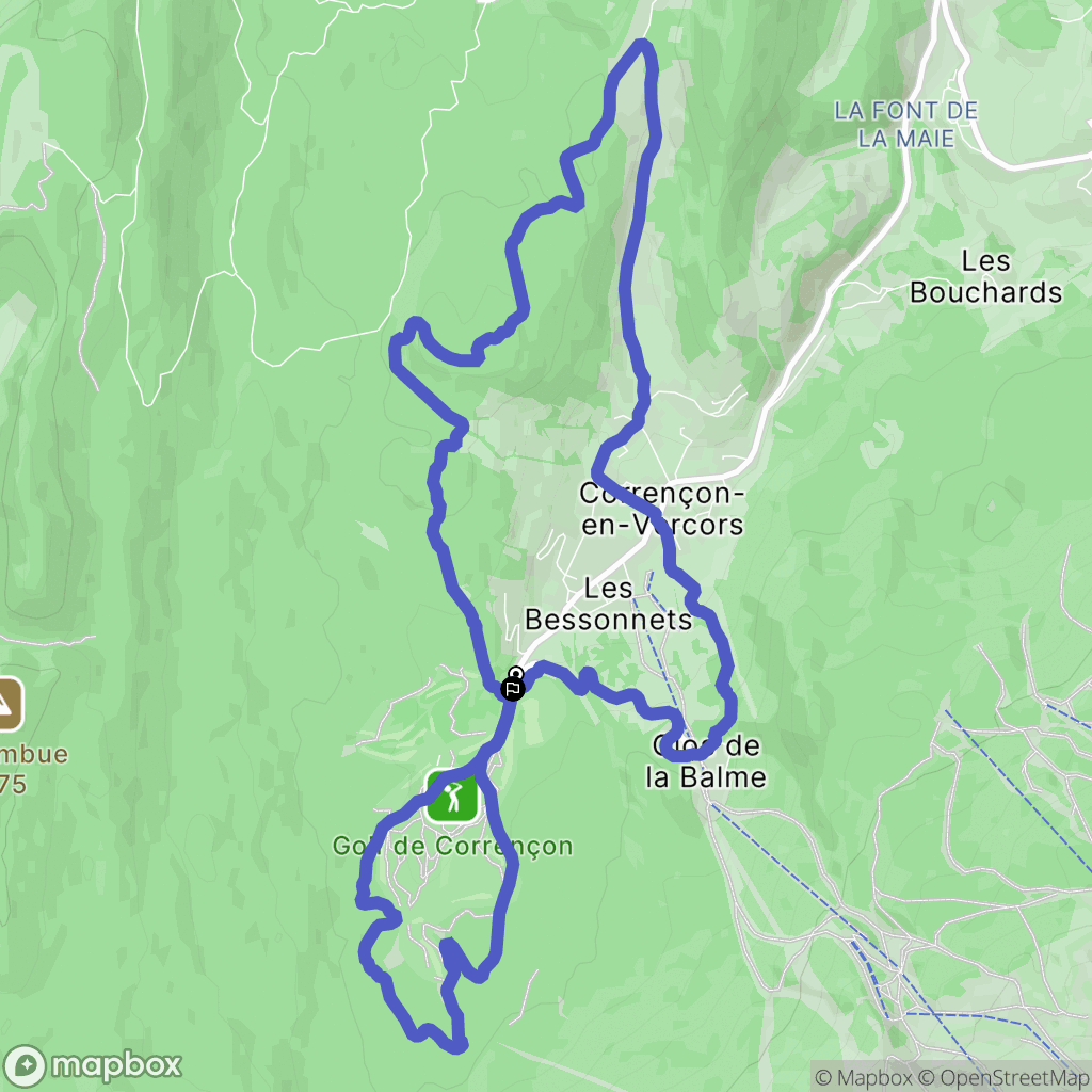 Corrençon-en-Vercors : carte du parcours de randonnée - France