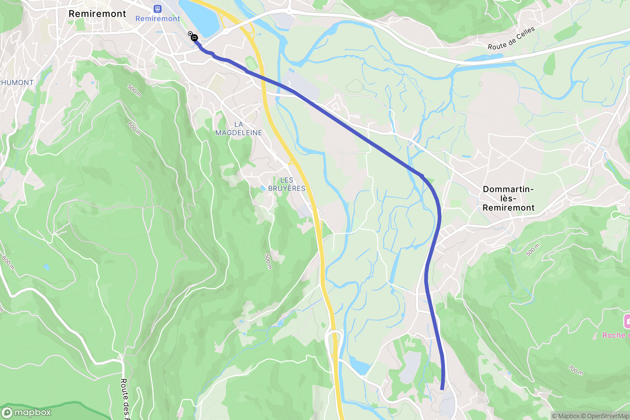 Remiremont : carte du parcours de randonnée - France