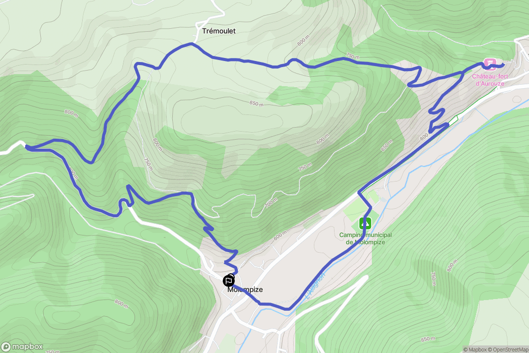 Molompize : carte du parcours de randonnée - France