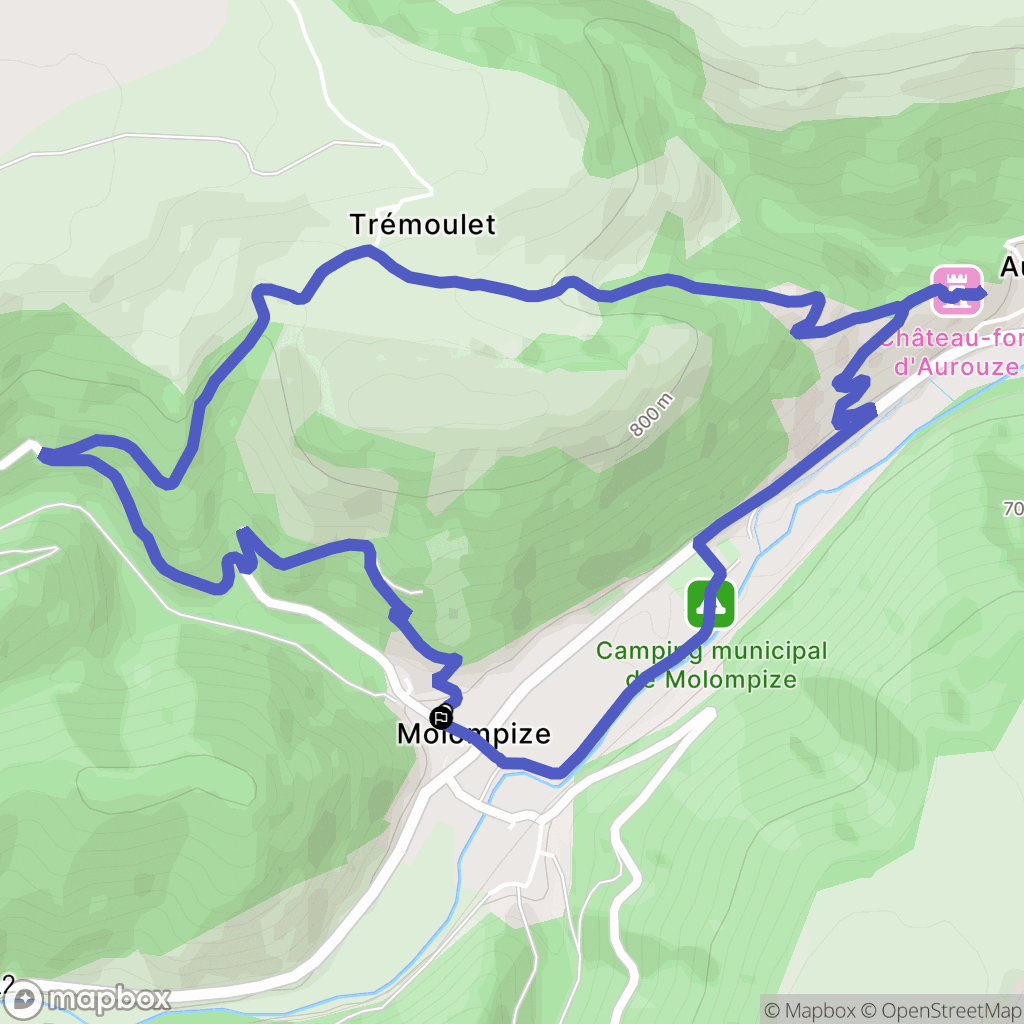 Molompize : carte du parcours de randonnée - France