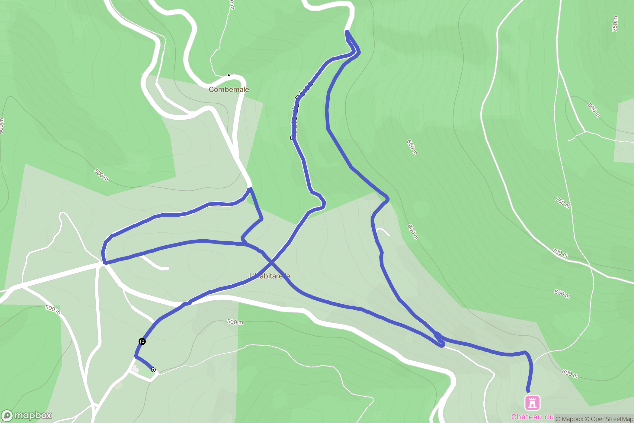 Aujac : carte du parcours de randonnée - France