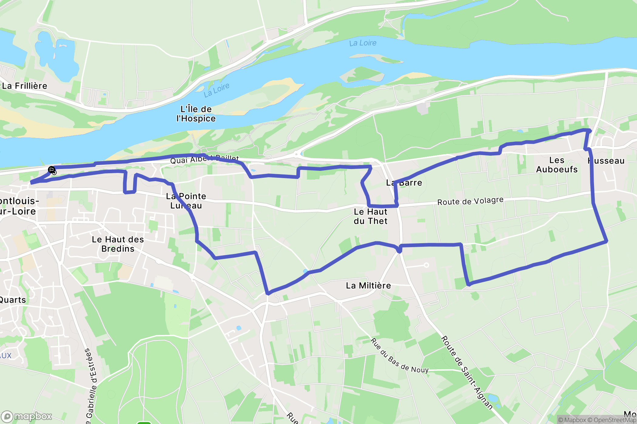 Montlouis-sur-Loire : carte du parcours de randonnée - France