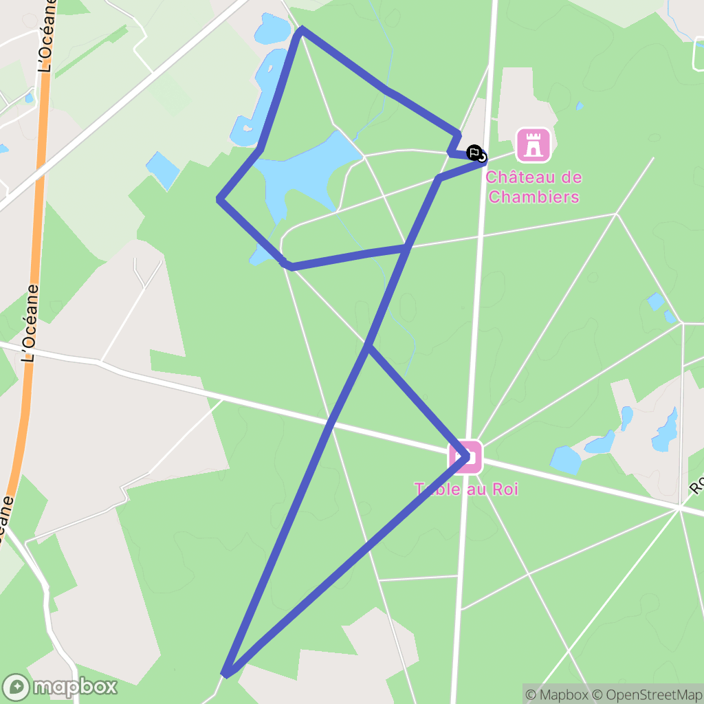 Durtal : carte du parcours de randonnée - France