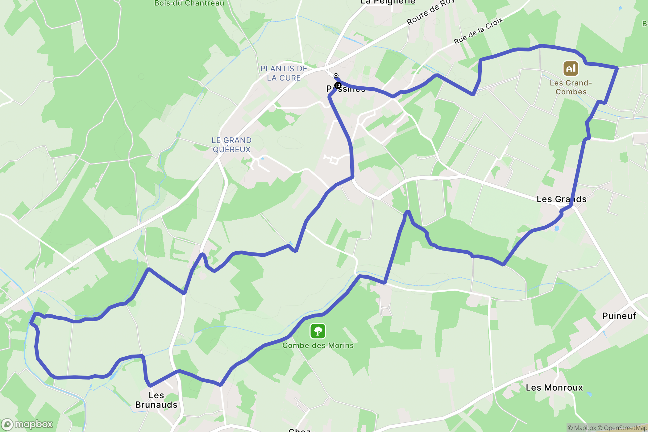 Pessines : carte du parcours de randonnée - France