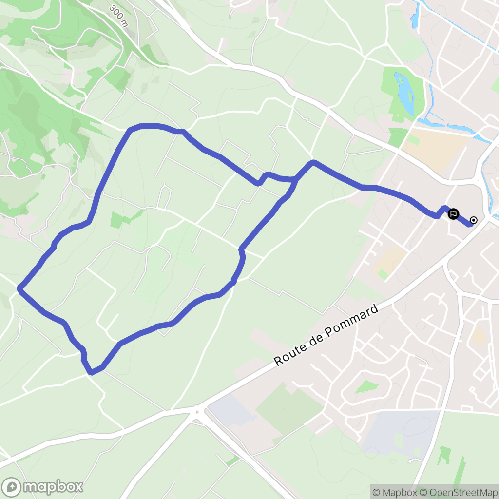 Beaune : carte du parcours de randonnée - France