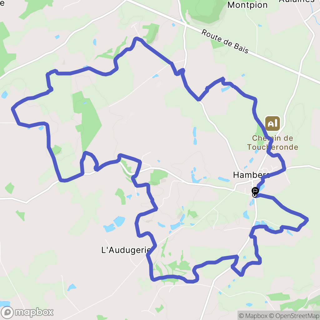 Hambers : carte du parcours de randonnée - France