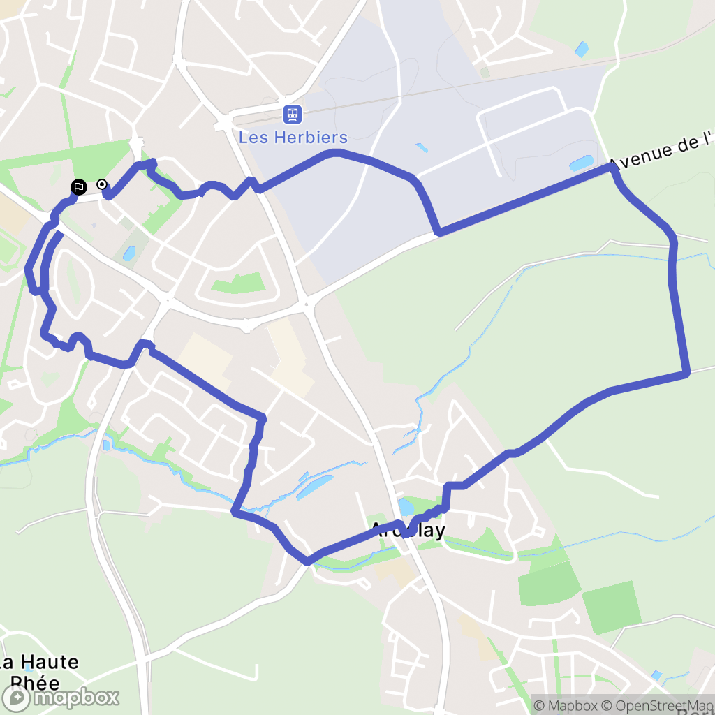 Les Herbiers : carte du parcours de randonnée - France