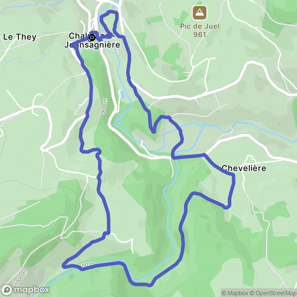 Chalmazel-Jeansagnière : carte du parcours de randonnée - France
