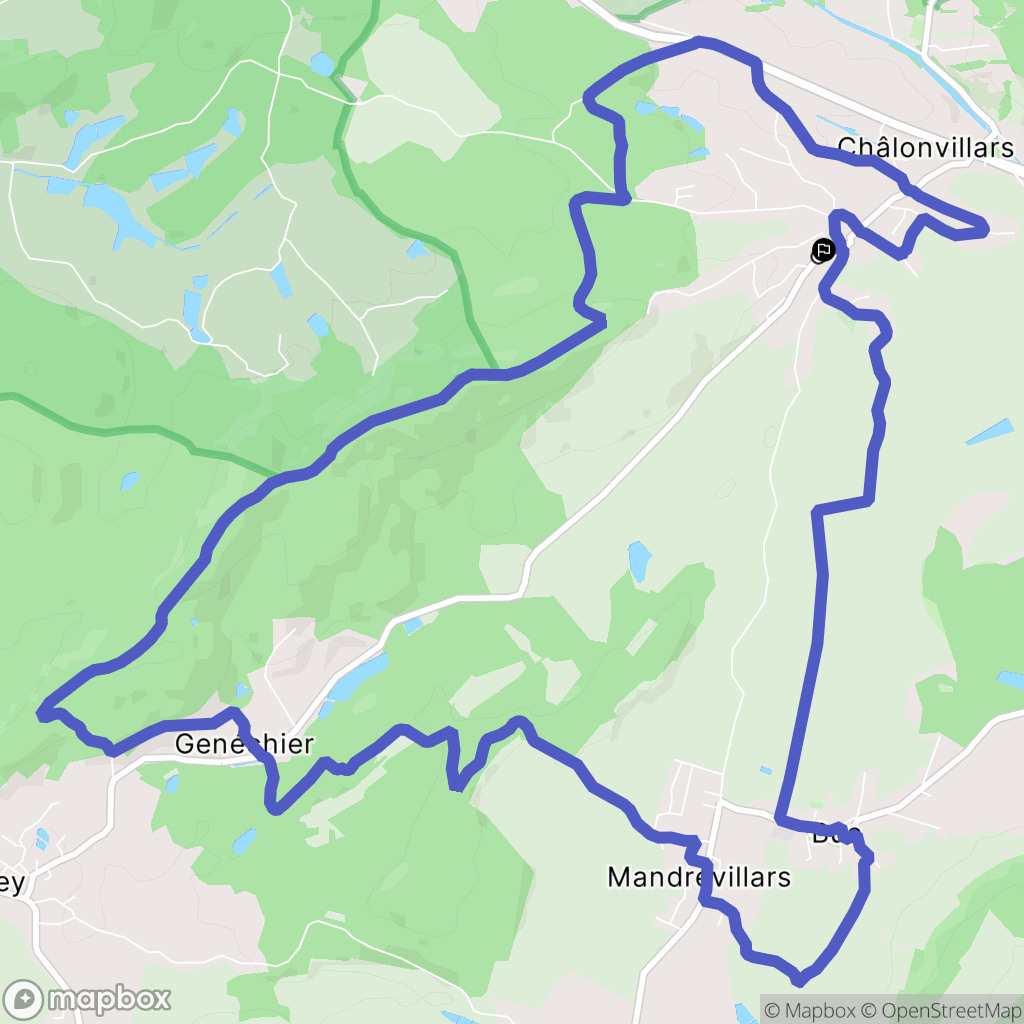 Châlonvillars : carte du parcours de randonnée - France