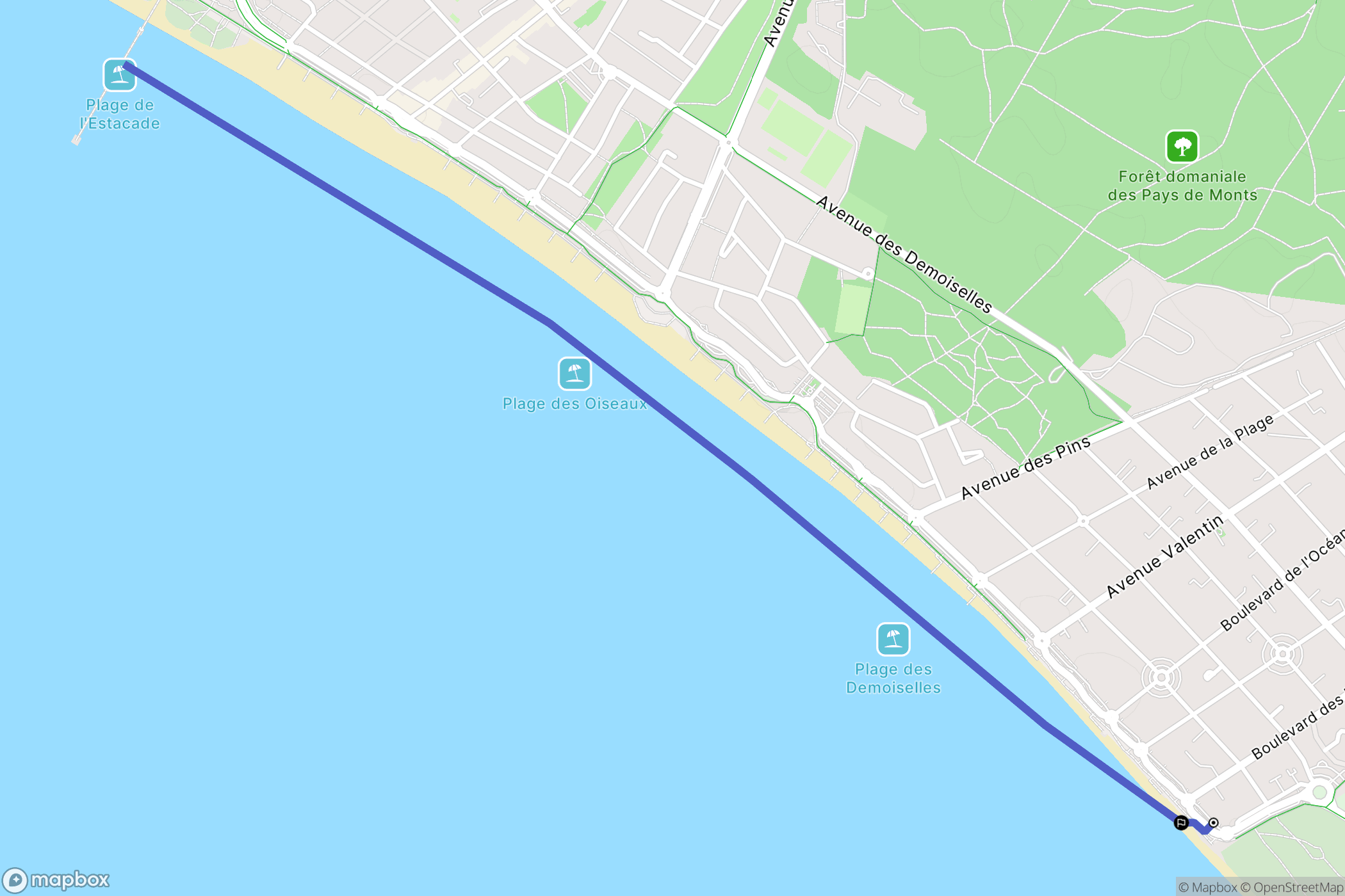 Saint Jean de Monts : carte du parcours de randonnée - France