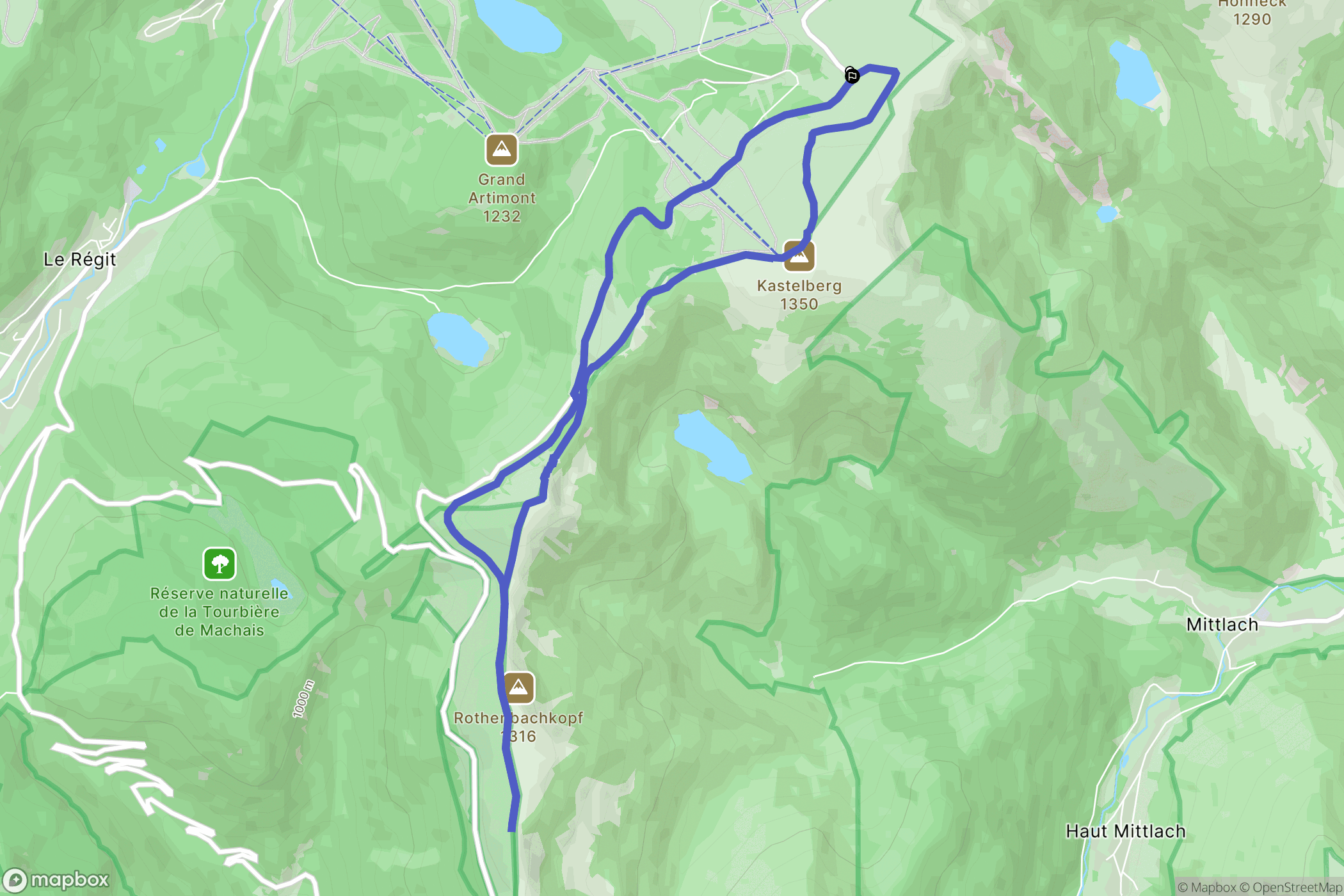 La Bresse : carte du parcours de randonnée - France