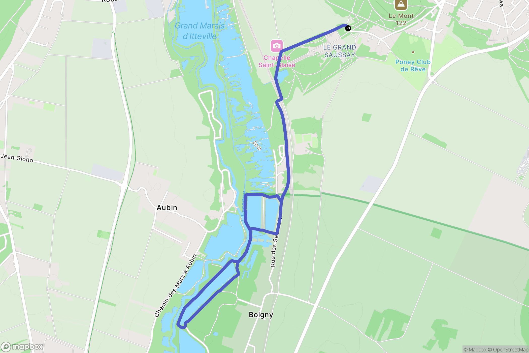 Ballancourt-sur-Essonne : carte du parcours de randonnée - France