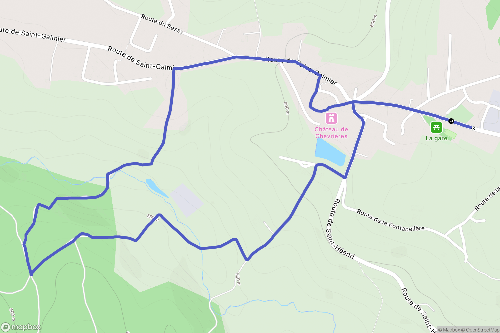 Chevrières : carte du parcours de randonnée - France