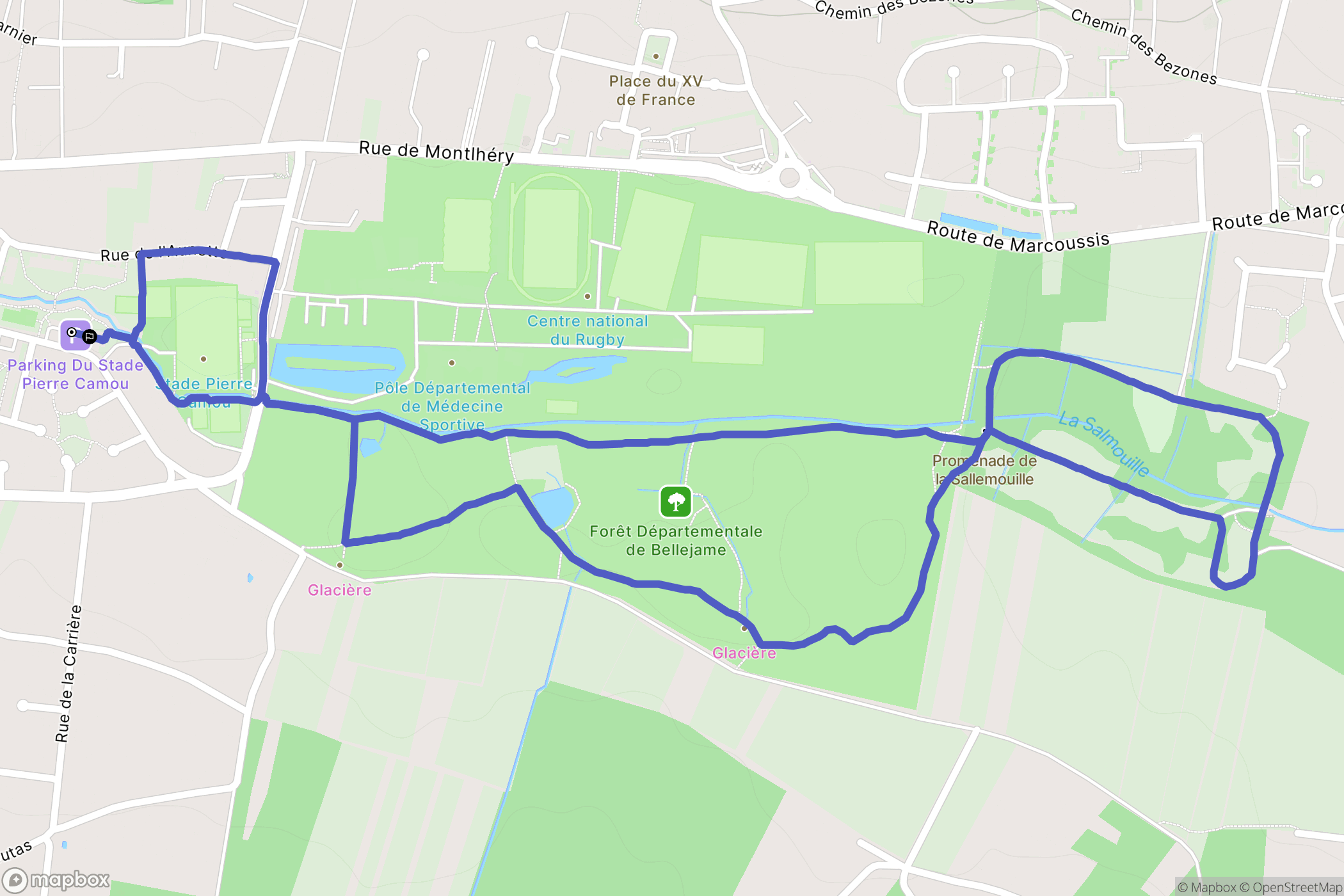 Marcoussis : carte du parcours de randonnée - France