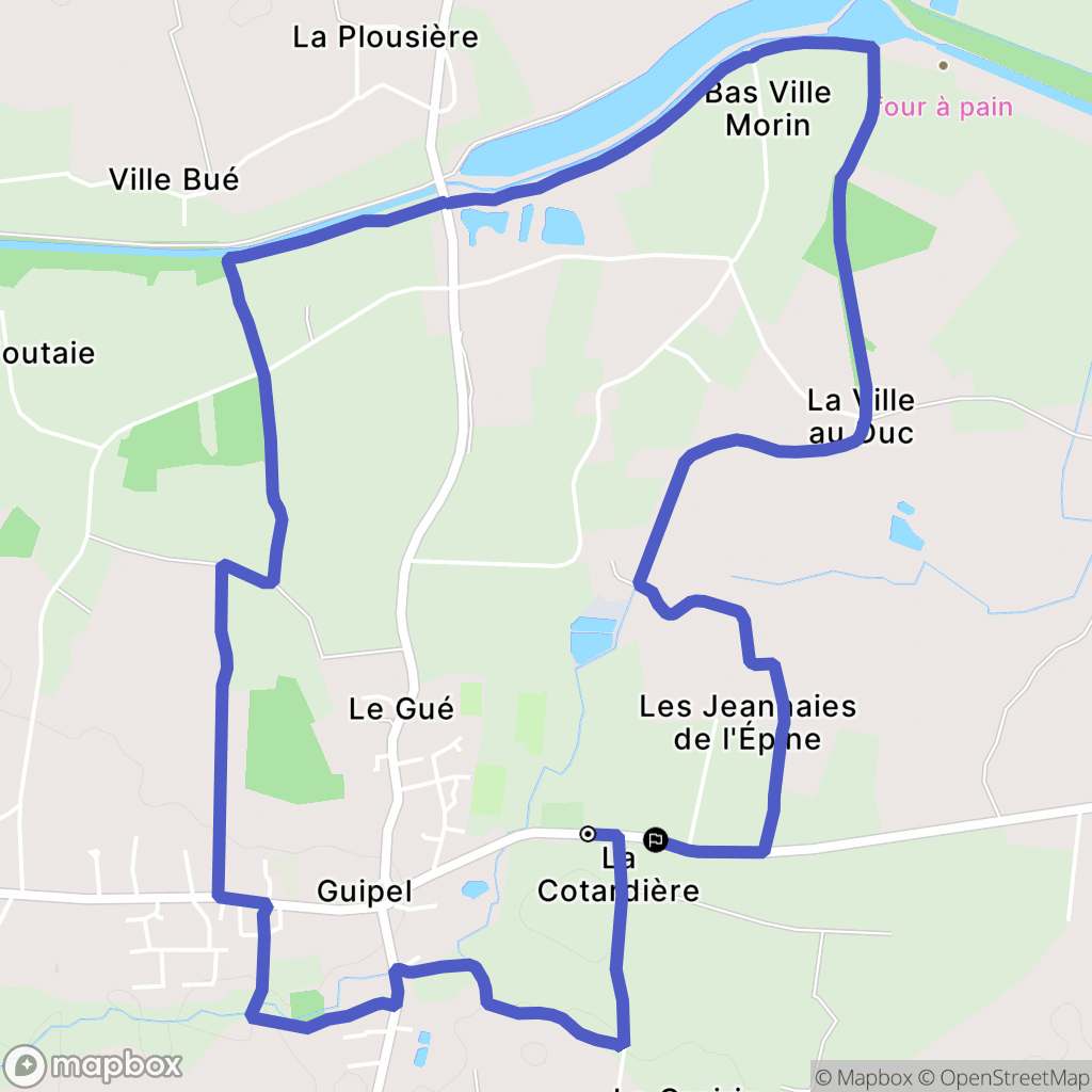 Guipel : carte du parcours de randonnée - France