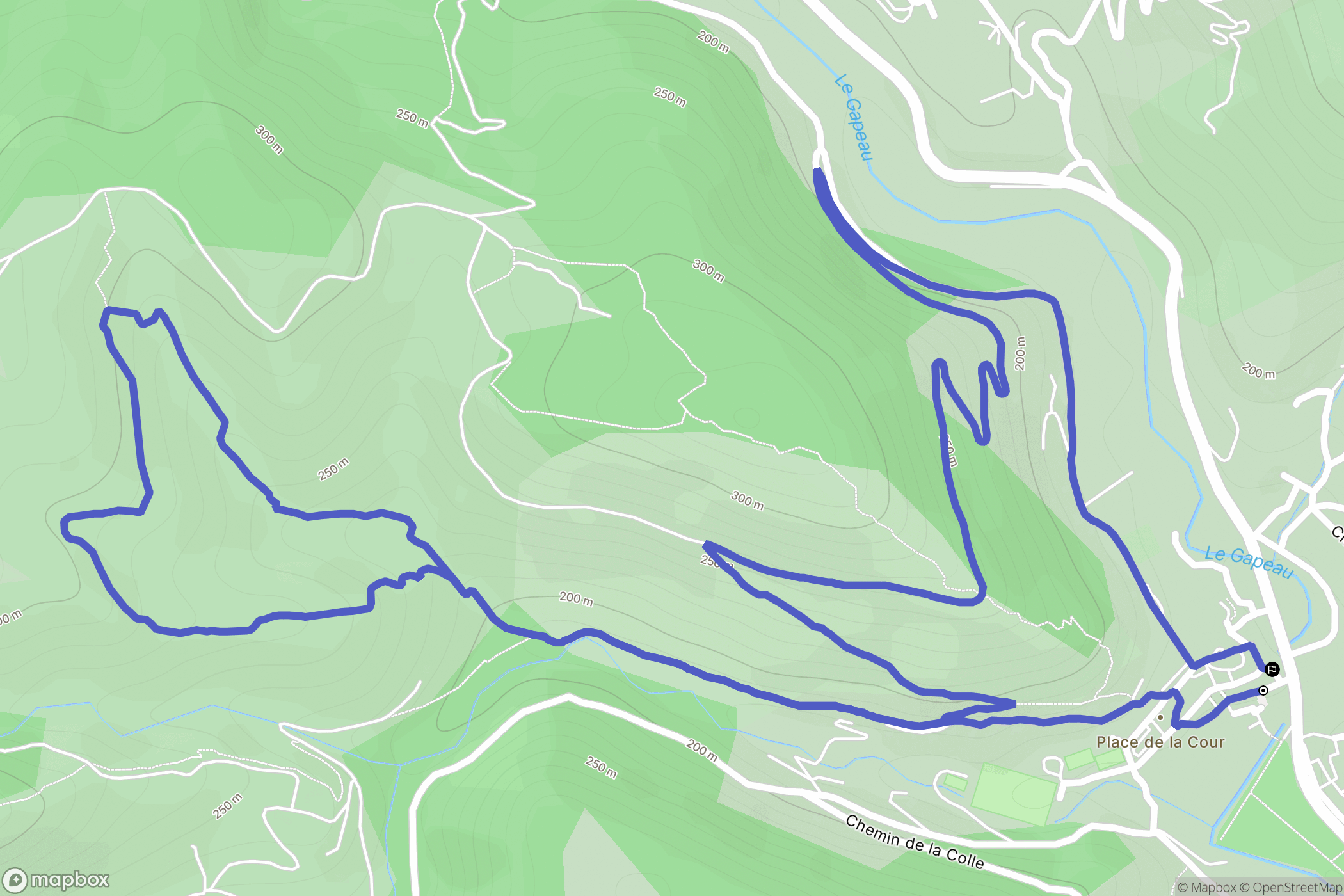 Belgentier : carte du parcours de randonnée - France