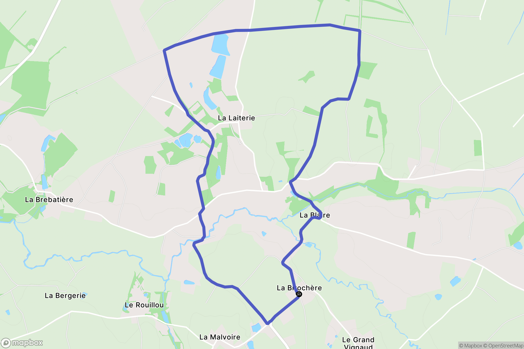 Dompierre sur Yon : carte du parcours de randonnée - France