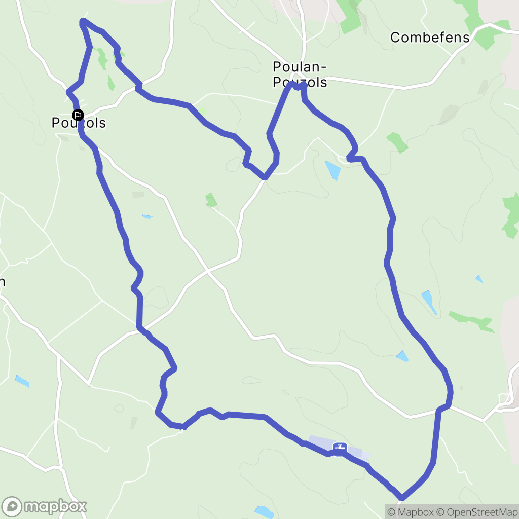 Pouzols : carte du parcours de randonnée - France