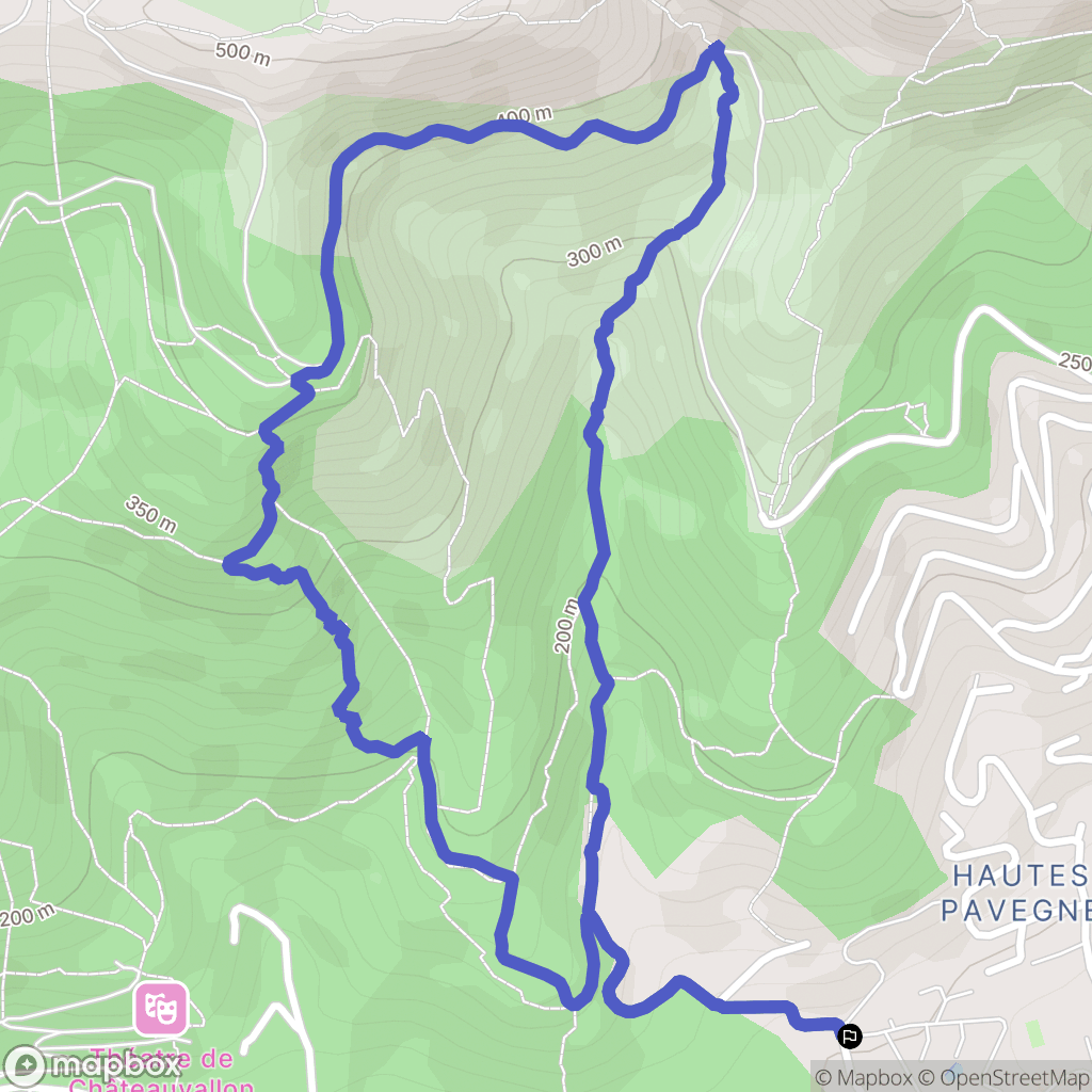 Toulon : carte du parcours de randonnée - France