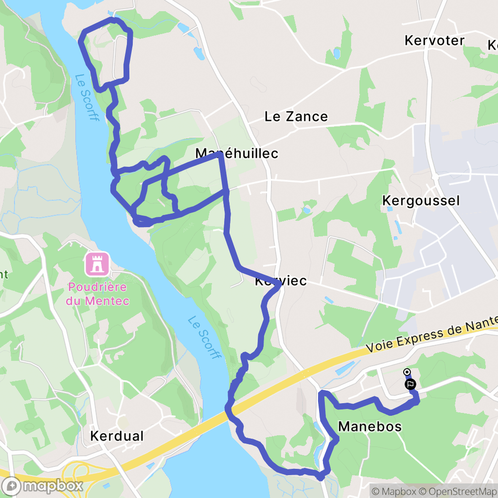 Lanester : carte du parcours de randonnée - France