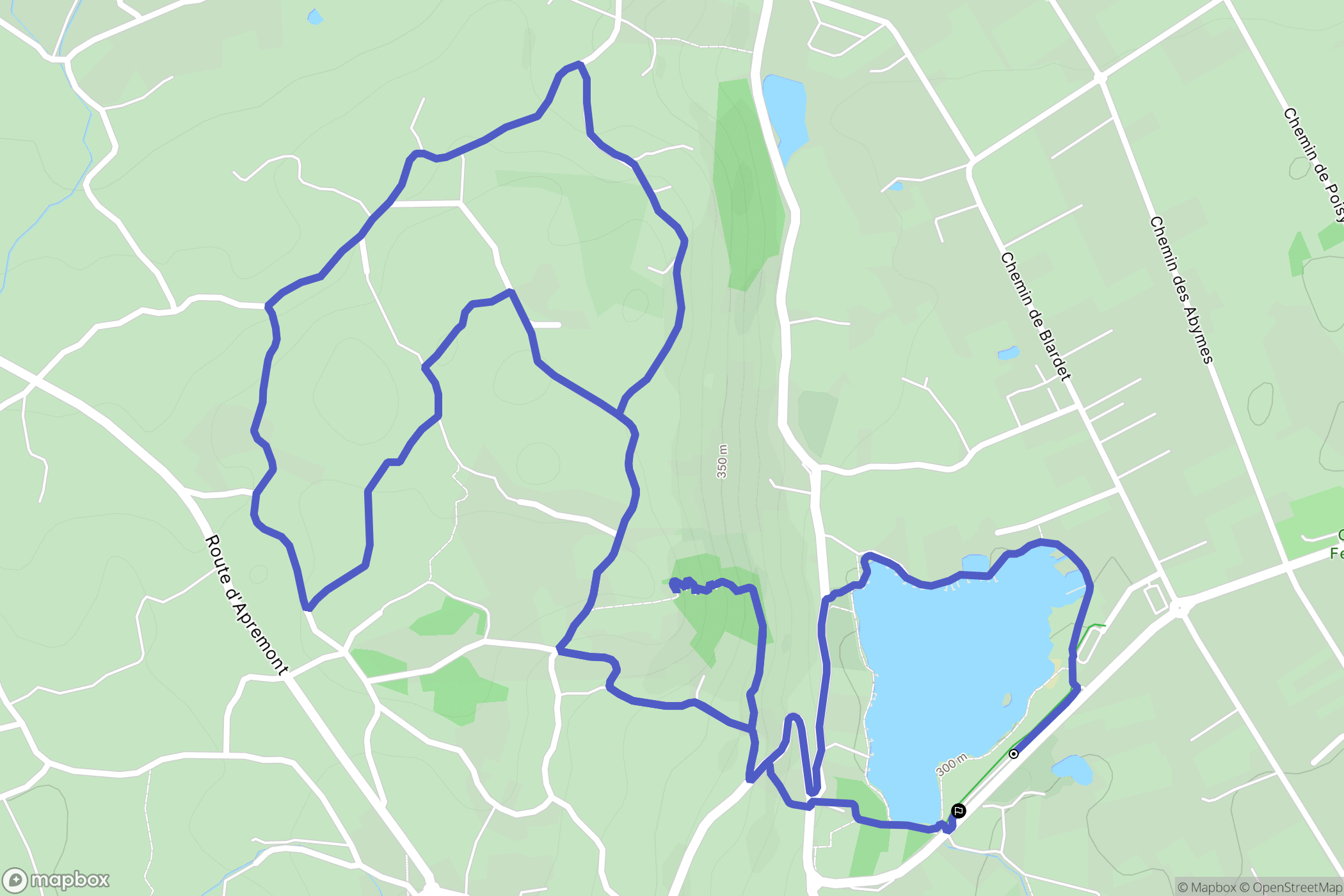 Porte-de-Savoie : carte du parcours de randonnée - France