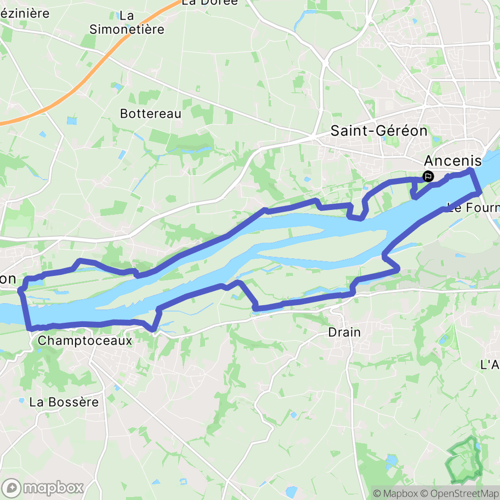 Ancenis-Saint-Géréon : carte du parcours de randonnée - France