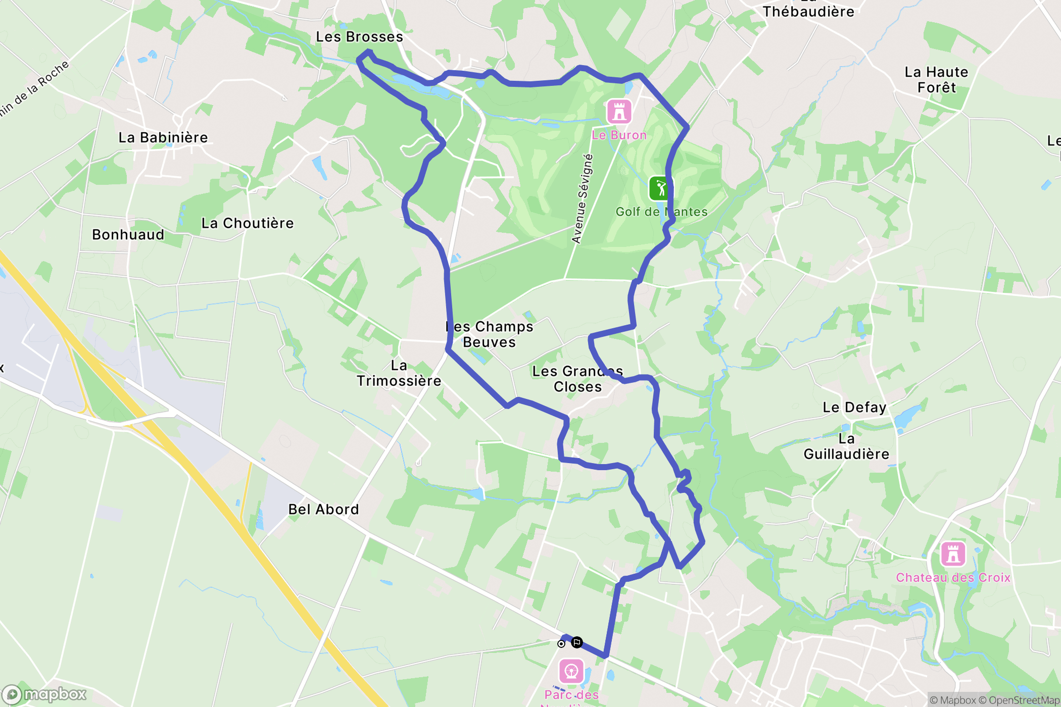 Sautron : carte du parcours de randonnée - France