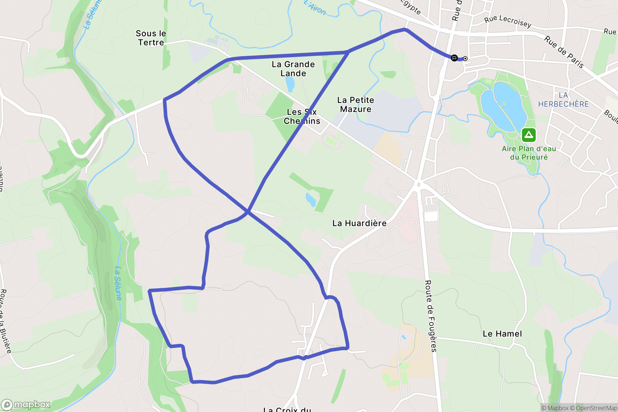 Saint-Hilaire-du-Harcouët : carte du parcours de randonnée - France