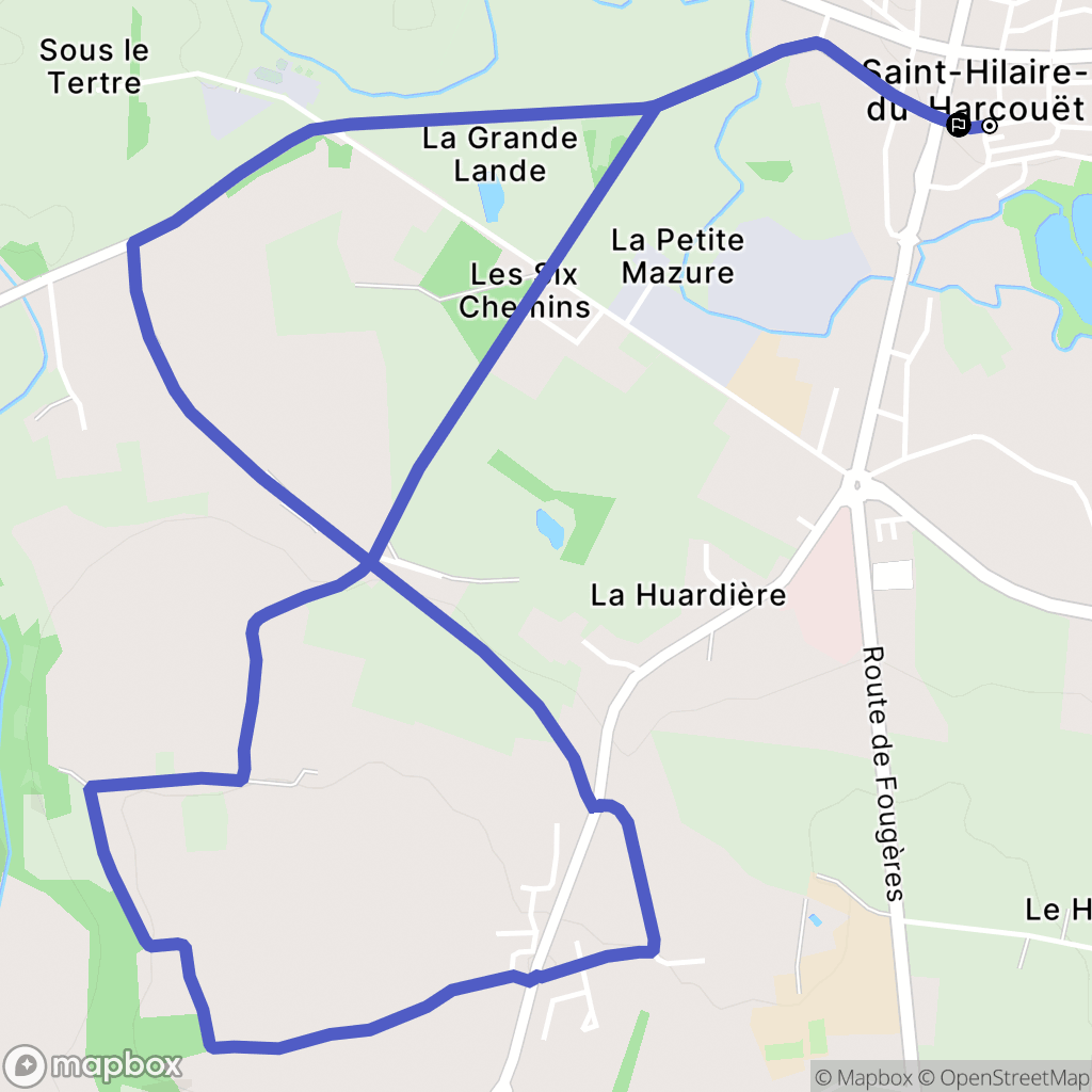 Saint-Hilaire-du-Harcouët : carte du parcours de randonnée - France