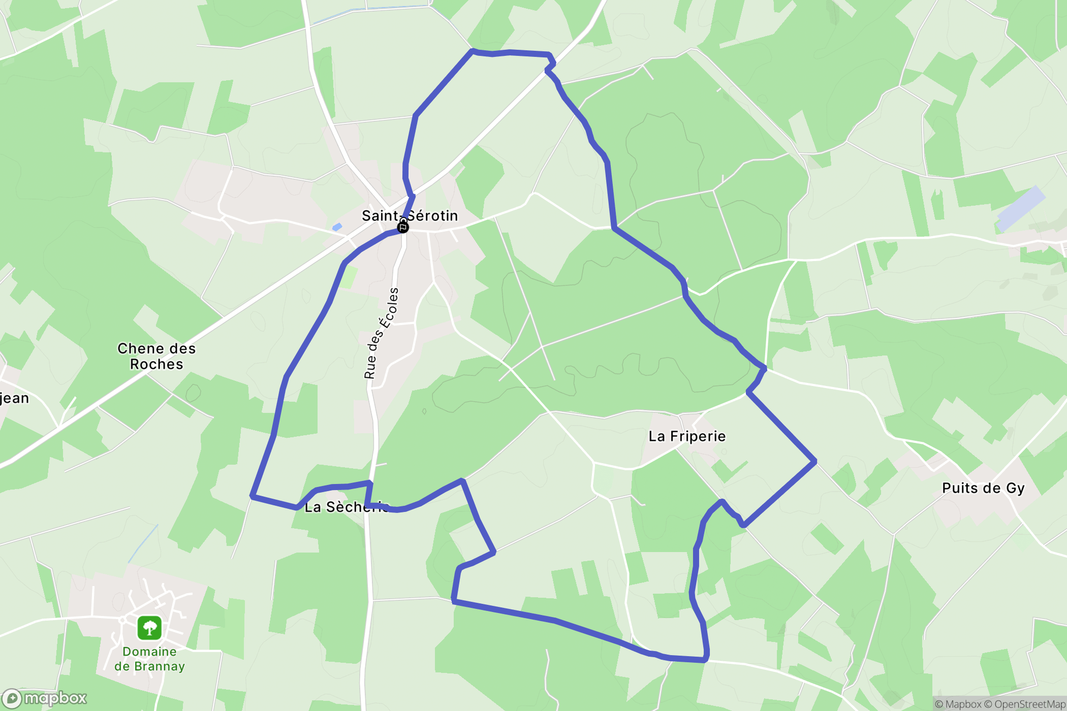 Saint-Sérotin : carte du parcours de randonnée - France