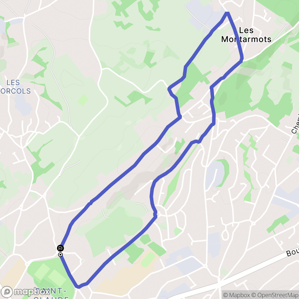Besançon : carte du parcours de randonnée - France