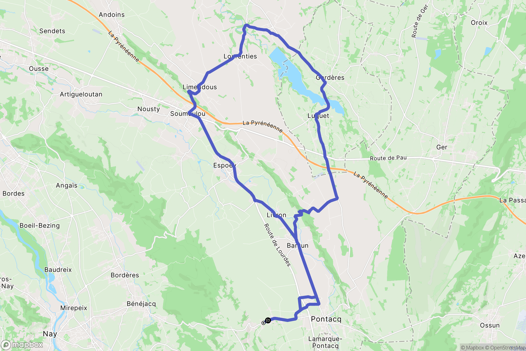 Labatmale : carte du parcours de randonnée - France