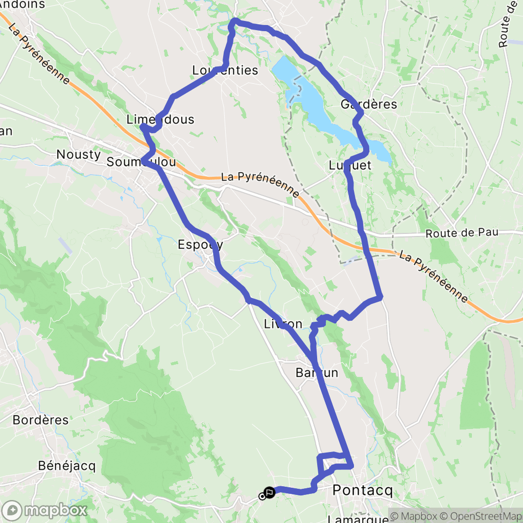 Labatmale : carte du parcours de randonnée - France