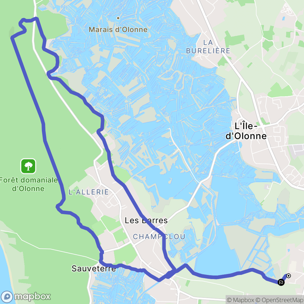 Les Sables-d'Olonne : carte du parcours de randonnée - France