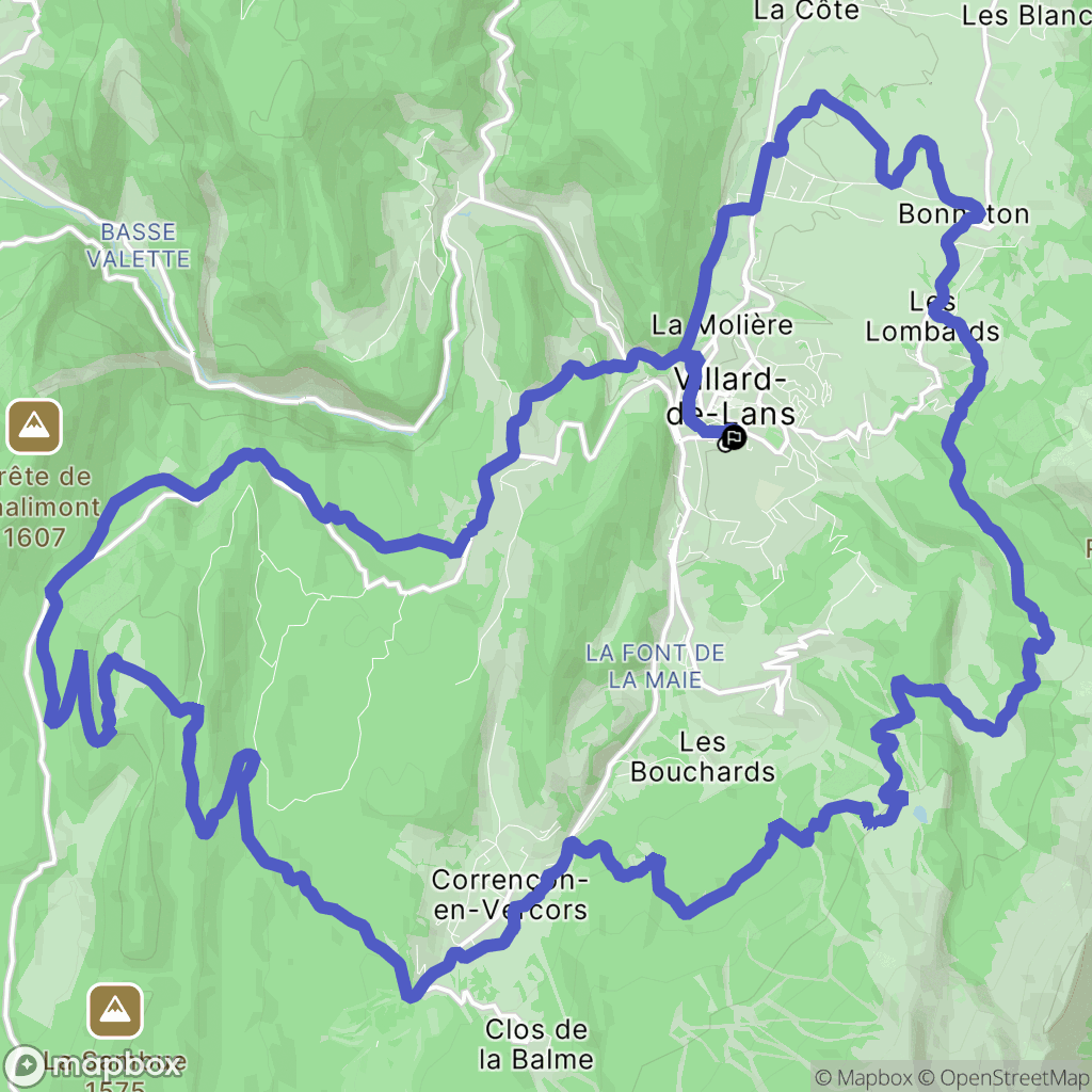 Villard-de-Lans : carte du parcours de randonnée - France
