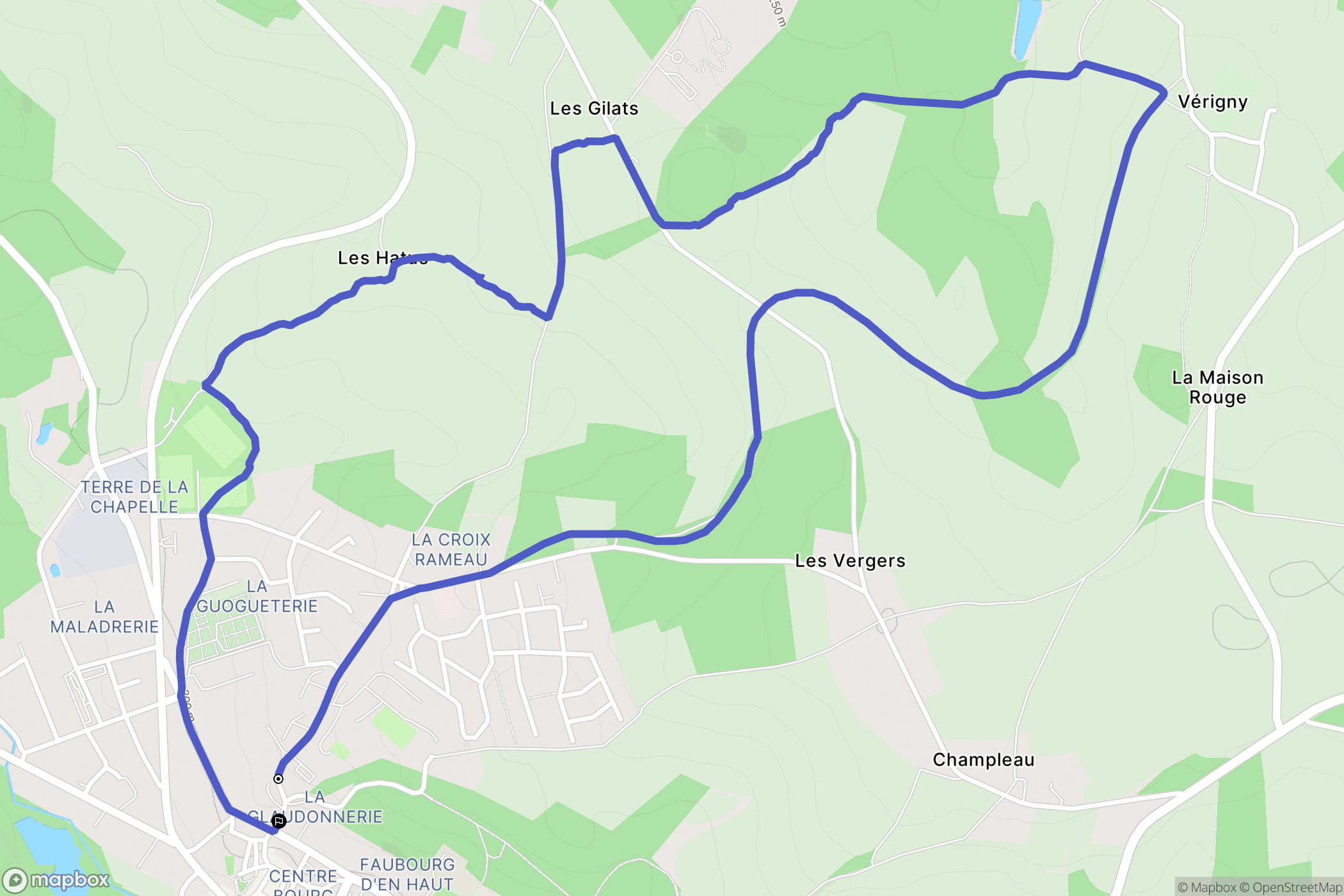 Toucy : carte du parcours de randonnée - France