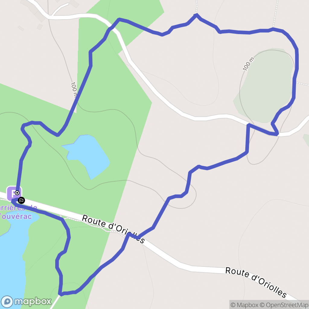 Touvérac : carte du parcours de randonnée - France