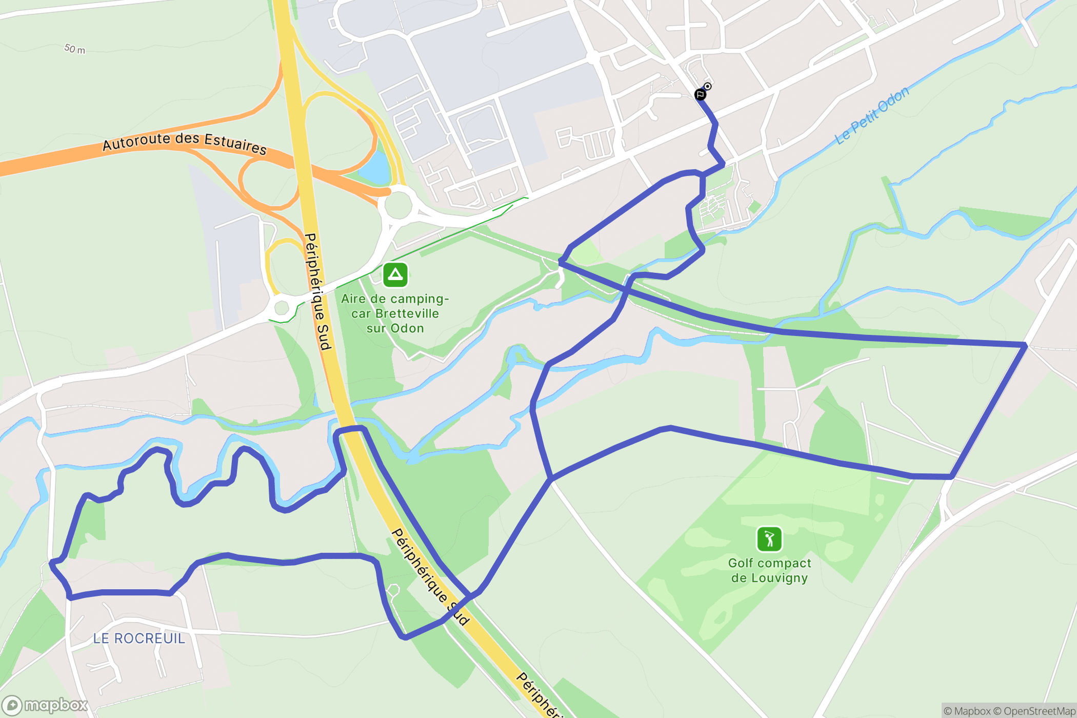 Bretteville  sur Odon : carte du parcours de randonnée - France