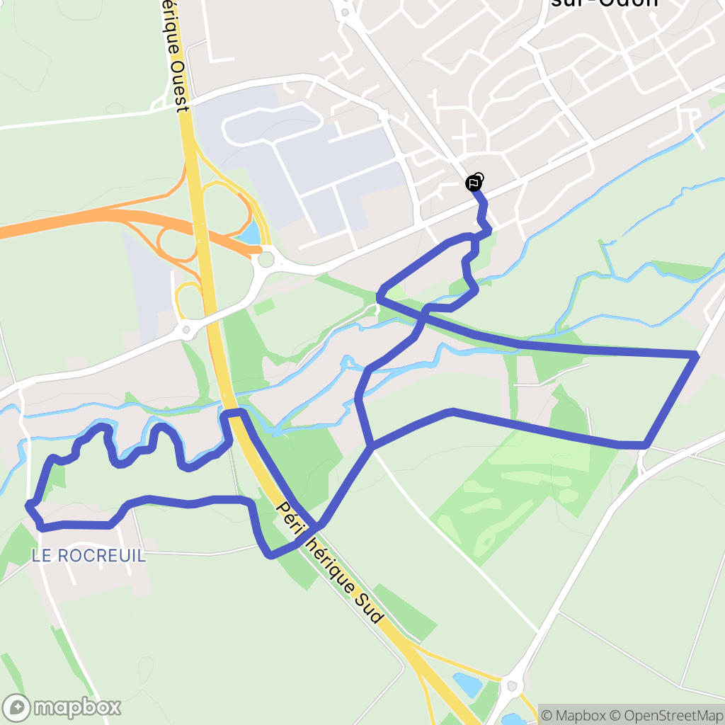 Bretteville  sur Odon : carte du parcours de randonnée - France