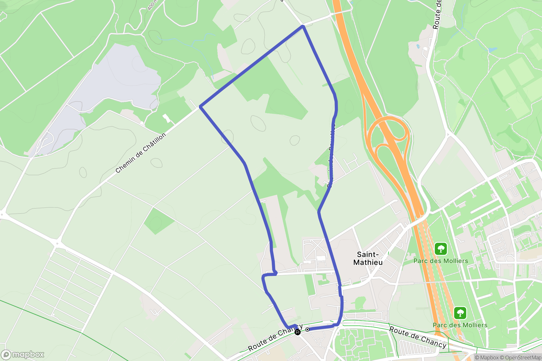 Bernex : carte du parcours de randonnée - Switzerland
